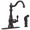 Ultra Faucets Signature One Handle Oil Rubbed Bronze Kitchen Faucet Side Sprayer Included UF11245 - alternate 1